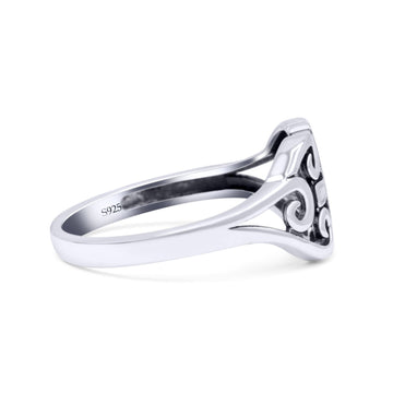 Cross Wedding Engagement Ring Lab Created Blue Opal 925 Sterling Silver